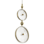 Подвесной светильник с круглым плафоном из рельефного стекла Peony Glass Brass Hanging Lamp варинант исполнения - 1 | Loft Concept в Костроме