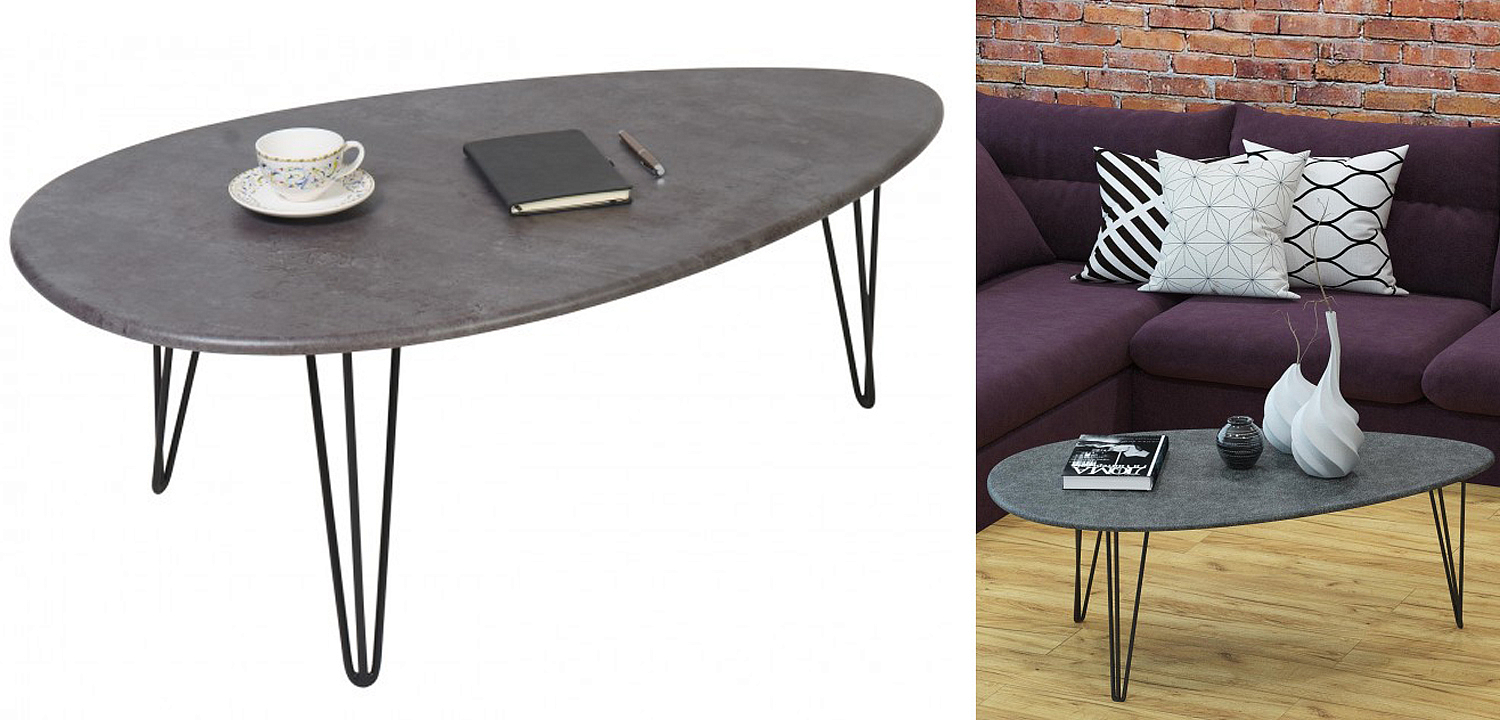 Кофейный стол Dorian Coffee Table gray Кофейный стол Dorian Coffee Table gray - Loft-Concept в Костроме