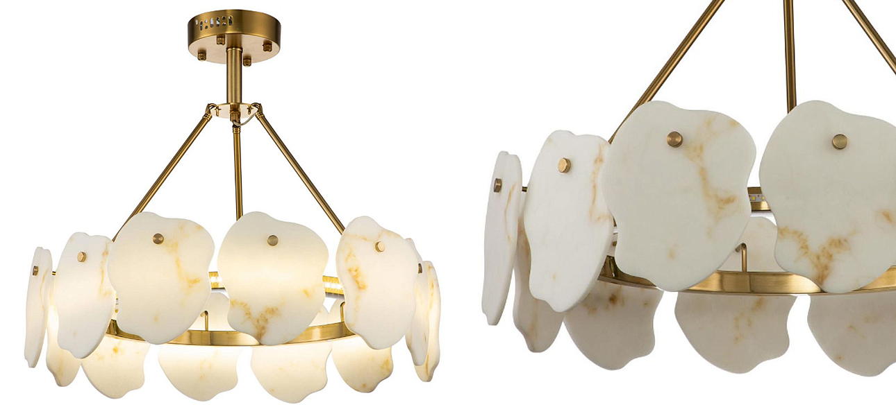 Люстра Мрамор Lucretia Marble Round Chandelier 60 см Люстра Мрамор Lucretia Marble Round Chandelier 60 см - Loft-Concept в Костроме