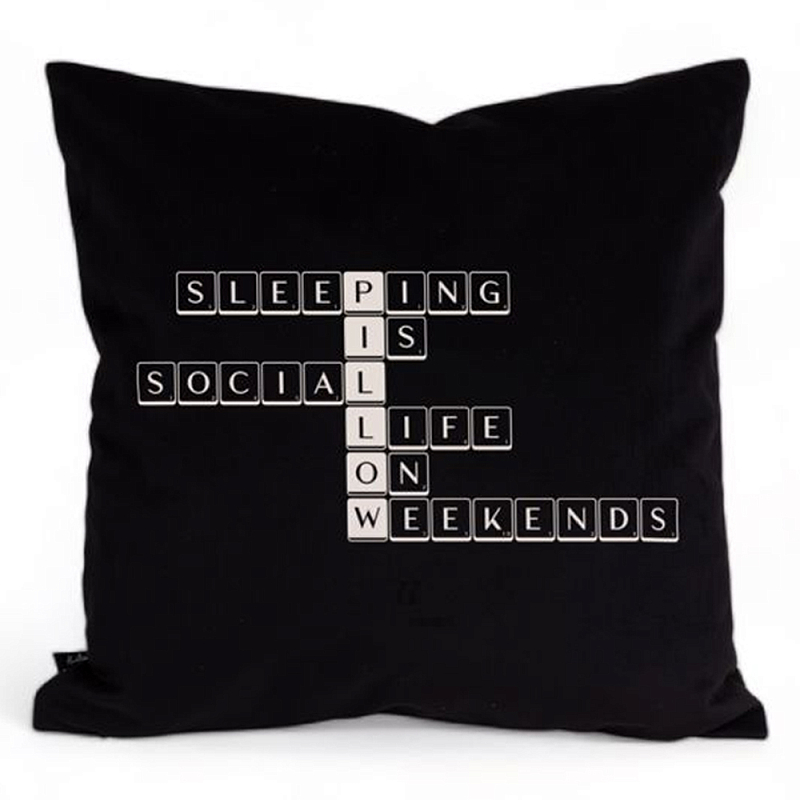 Подушка Seletti Tiles and Tales Pillow Черный Белый Подушка Seletti Tiles and Tales Pillow Черный Белый в Костроме | Loft Concept