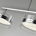 Люстра светодиодная с 4-мя круглыми прозрачными плафонами цилиндрической формы из акрила и стекла с пультом для регулировки света Glass Lamp Chromium варинант исполнения - 3 | Loft Concept в Костроме