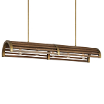 Люстра линейная полукруглой формы Wooden Horseshoe варинант исполнения - 3 | Loft Concept в Костроме