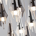 Люстра каскадная с 12-ю рельефными прозрачными плафонами Glass Pod  варинант исполнения - 6 | Loft Concept в Костроме