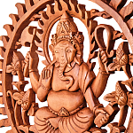 Панно из дерева круглое Ганеша Panel With Animals варинант исполнения - 2 | Loft Concept в Костроме