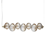 Подвесной светильник линейный с 7-ю рифлеными стеклянными шарами Marcelh Light варинант исполнения - 1 | Loft Concept в Костроме