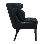 Полукресло с мягкой обивкой из жаккарда на 4-х ножках из массива березы Baroque Armchair black варинант исполнения - 1 | Loft Concept в Костроме