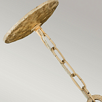 Люстра подвесная с широким белым текстильным абажуром и вертикальными декоративными элементами Hinkley варинант исполнения - 3 | Loft Concept в Костроме