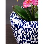 Кашпо с орнаментом в сочетании белого и синего цвета Artistic Flowerpot варинант исполнения - 2 | Loft Concept в Костроме