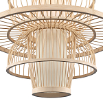 Подвесной светильник фигурный из деревянных прутьев с плафоном из натуральной ткани Light Inside the Cell варинант исполнения - 5 | Loft Concept в Костроме