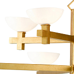 Люстра золотая с 8-ю молочными плафонами в виде чаши Tiers of Clear Lines варинант исполнения - 2 | Loft Concept в Костроме
