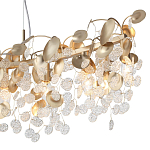 Люстра линейная с подвесками в форме монеток и золотистыми круглыми элементами из металла в виде лепестков FAIRYTREE Light варинант исполнения - 5 | Loft Concept в Костроме