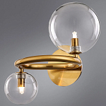 Бра с 2-мя стеклянными сферическими  плафонами Arco Wall Lamp варинант исполнения - 3 | Loft Concept в Костроме