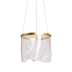 Подвесной светильник цилиндрической формы с прозрачным волнистым плафоном Wave Line варинант исполнения - 1 | Loft Concept в Костроме