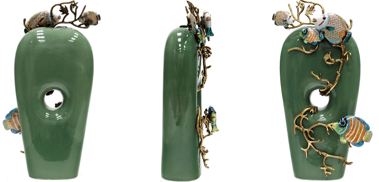 Ваза Colored Fish Vase green Ваза Colored Fish Vase green - Loft-Concept в Костроме