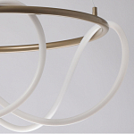 Люстра подвесная круглая золотого цвета с белыми изогнутыми световыми линиями Luke Lampco Tracer Lamp варинант исполнения - 4 | Loft Concept в Костроме