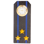 Часы погон подарочные настольные Авиация ВМФ из натурального камня Змеевик Military Clock варинант исполнения - 13 | Loft Concept в Костроме