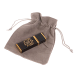 Флешка на 16 гб с декоративной металлической вставкой Герба РФ из натурального камня Обсидиан Черный Stone Flash Drive варинант исполнения - 4 | Loft Concept в Костроме