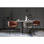 Стул полукруглый мягкий с буклированной обивкой Chair with Boucle Upholstery варинант исполнения - 1 | Loft Concept в Костроме