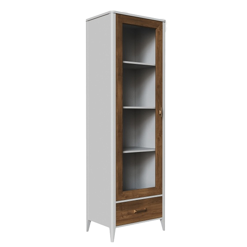 Витрина из массива бука однодверная Tasteful Furniture Слоновая кость Дуб темный Прозрачное Стекло Витрина из массива бука однодверная Tasteful Furniture Слоновая кость Дуб темный Прозрачное Стекло в Костроме | Loft Concept