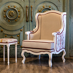 Кресло из массива бука бежевое с растительным орнаментом Raffael Beige Floral Armchair варинант исполнения - 10 | Loft Concept в Костроме