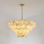 Люстра подвесная четырехъярусная с подвесками в форме дисков Cryptocrystalline Stone варинант исполнения - 5 | Loft Concept в Костроме