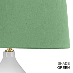 Настольная лампа с белым фигурным основанием на латунном основании и зеленым тканевым конусным абажуром Elstead Lighting варинант исполнения - 6 | Loft Concept в Костроме