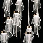 Люстра каскадная с 10-ю прозрачными плафонами Wave Line варинант исполнения - 6 | Loft Concept в Костроме