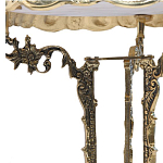 Стол бронзовый круглый с мраморной столешницей Coffee De Bronze варинант исполнения - 1 | Loft Concept в Костроме