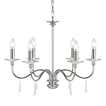 Люстра цвета никель с прозрачными стеклянными подвесками в форме капель Elstead Lighting варинант исполнения - 1 | Loft Concept в Костроме