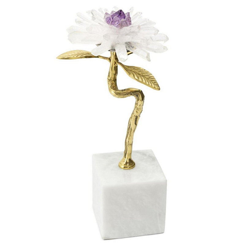 Статуэтка Flower Lixus Прозрачный Золотой Белый Фиолетовый Статуэтка Flower Lixus Прозрачный Золотой Белый Фиолетовый в Костроме | Loft Concept