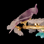 Люстра круглая на золотом каркасе с птичками и цветочным декором Miscellaneous herbs варинант исполнения - 6 | Loft Concept в Костроме