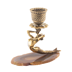 Подсвечник из натурального камня агат светло-коричневый Stone Candlestick варинант исполнения - 2 | Loft Concept в Костроме