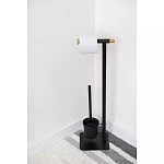 Держатель для туалетной бумаги с подвесным ершиком Black Bathroom Accessory варинант исполнения - 5 | Loft Concept в Костроме