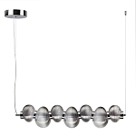Подвесной светильник линейный с 7-ю рифлеными стеклянными шарами Marcelh Light варинант исполнения - 6 | Loft Concept в Костроме
