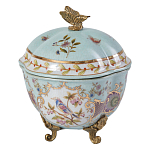 Шкатулка голубого цвета с цветочными орнаментами Blue Garden варинант исполнения - 1 | Loft Concept в Костроме