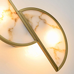 Бра с двумя полукруглыми плафонами из искусственного алебастра в бронзовой оправе Marbella варинант исполнения - 4 | Loft Concept в Костроме