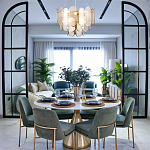 Люстра с многослойным эффектом из овальных элементов из непрозрачного стекла Conformation варинант исполнения - 3 | Loft Concept в Костроме