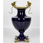 Ваза темно-синего цвета из фарфора с бронзовыми стрекозами Eden Garden porcelain and bronze варинант исполнения - 2 | Loft Concept в Костроме