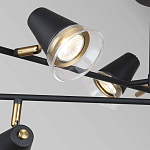 Потолочный светильник с конусообразными плафонами с контрастным сочетанием бронзы и глубоким черным цветом Aurika варинант исполнения - 3 | Loft Concept в Костроме