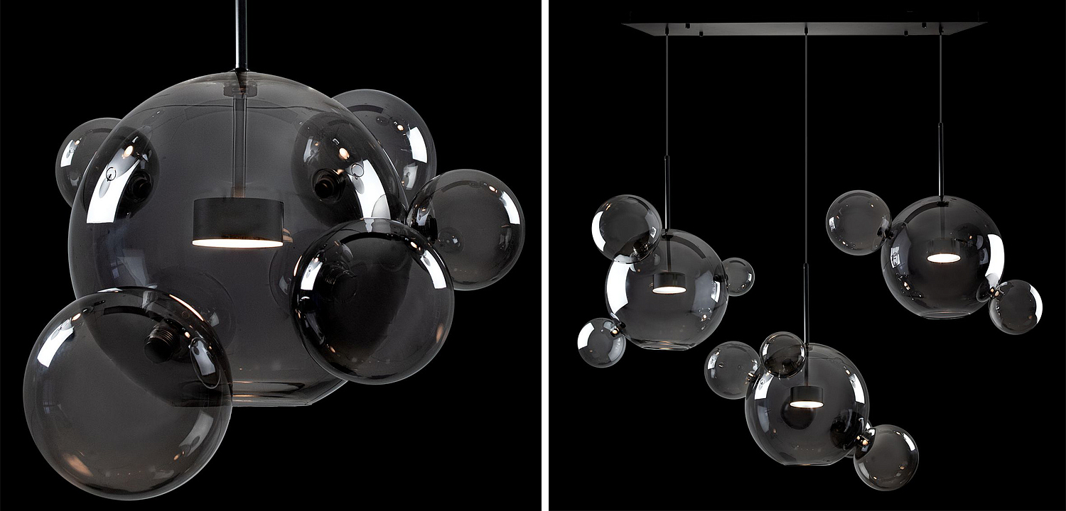 Люстра Giopato & Coombes Linear Chandelier Bubble smoky Люстра Giopato & Coombes Linear Chandelier Bubble smoky - Loft-Concept в Костроме