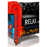 Кресло "Умный Умник" Rick and Morty graffiti chair натуральная кожа  варинант исполнения - 9 | Loft Concept в Костроме