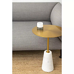 Кофейный столик с круглой столешницей на белом мраморном основании Original Foundation варинант исполнения - 1 | Loft Concept в Костроме