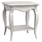 Стол журнальный белый из массива бука с полкой в стиле прованс White Provence варинант исполнения - 2 | Loft Concept в Костроме