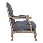 Кресло с пуфом с мягкой обивкой из льна Edward Armchair grey варинант исполнения - 2 | Loft Concept в Костроме