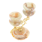 Подсвечник двухрожковый из натурального камня оникс Stone Candlestick варинант исполнения - 3 | Loft Concept в Костроме