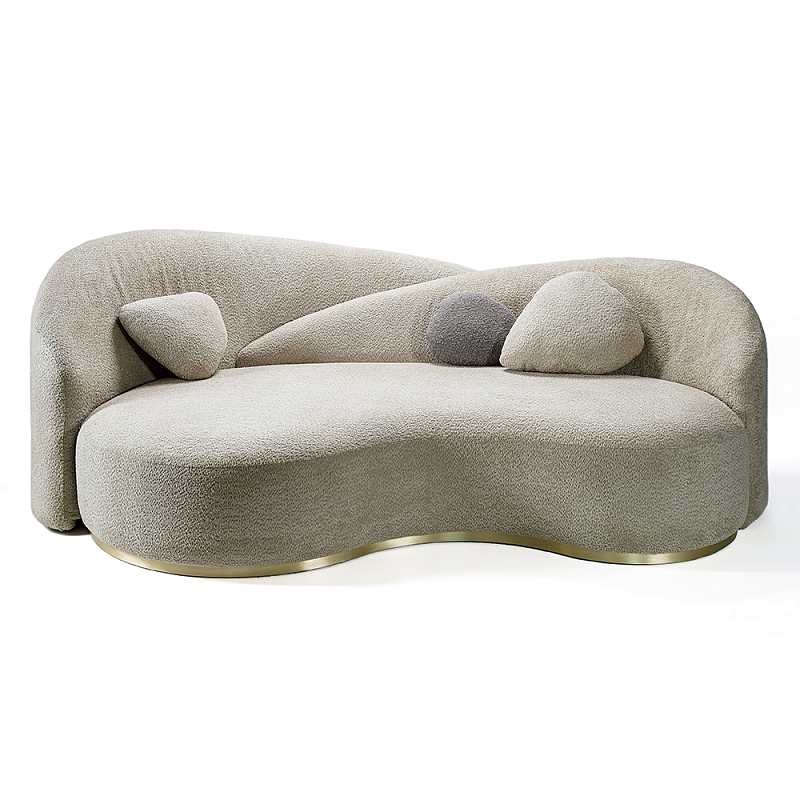 Элегантный Диван Альби Sofa Светло-бежевый Латунь в Костроме | Loft Concept 