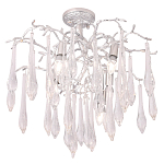 Люстра потолочная с прозрачными стеклянными подвесками в форме капель Droplet Chandelier варинант исполнения - 1 | Loft Concept в Костроме