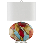 Настольная лампа разноцветная с овальным тканевым абажуром Abstraction варинант исполнения - 4 | Loft Concept в Костроме