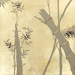 Обои ручная роспись Bamboo Dark Lacquer on Deep Rich Gold gilded tea paper варинант исполнения - 2 | Loft Concept в Костроме