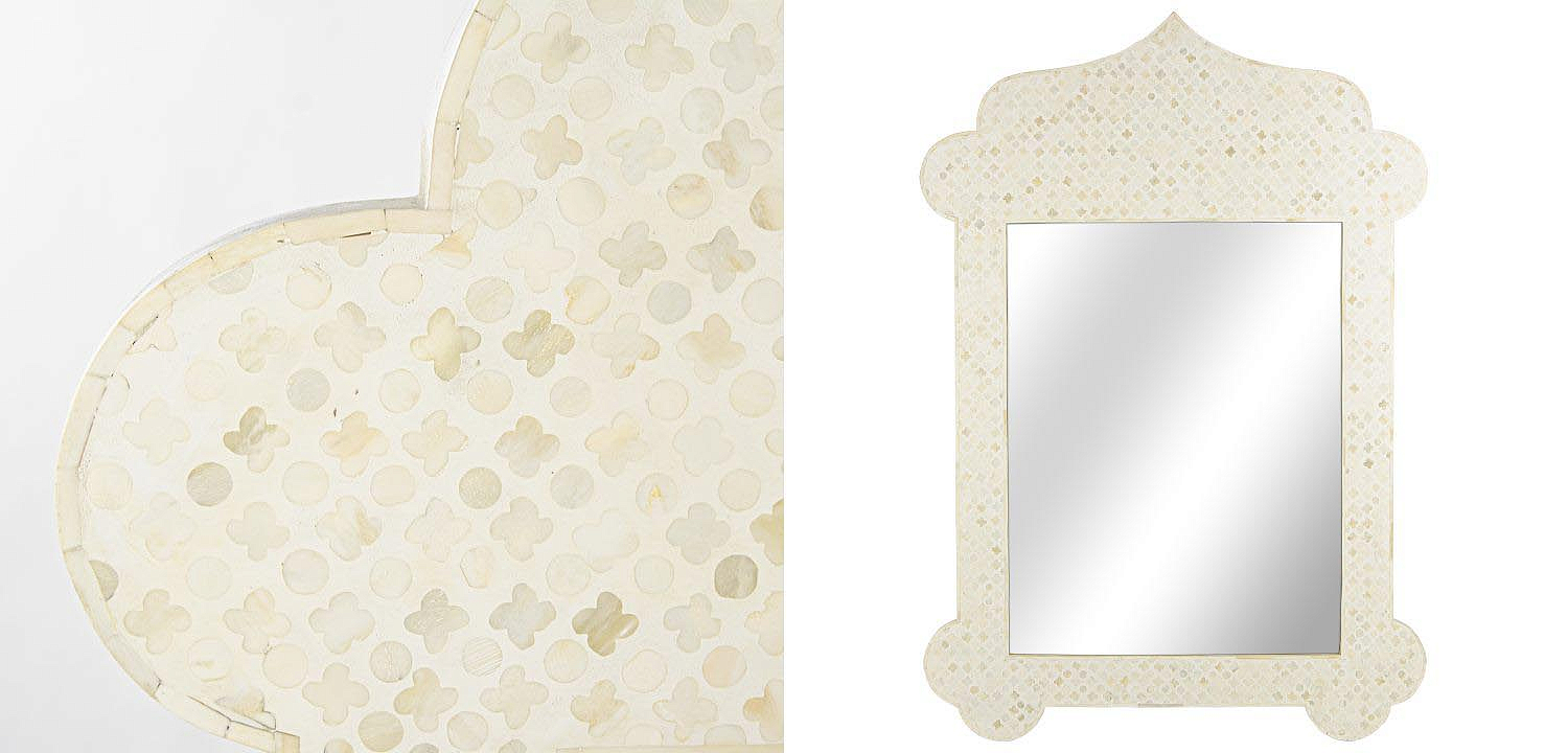 Зеркало Bone Inlay Dome Mirror beige Зеркало Bone Inlay Dome Mirror beige - Loft-Concept в Костроме